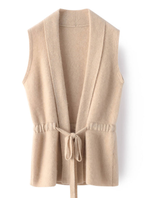 Women Casual Autumn Wool Strap V-Neck Knit Vest