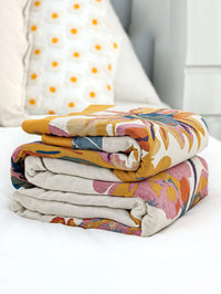 Thumbnail for Multi-layer Cotton Flower Jacquard Bedcover Sofa Blanket