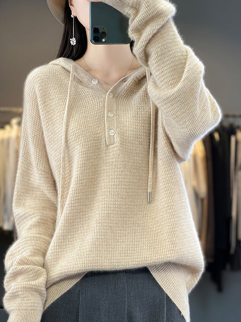 Pull en laine à col rond et rayures pour femme, décontracté, automne