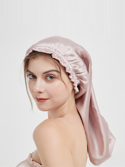 Bonnet de nuit doux en soie unie pour femme