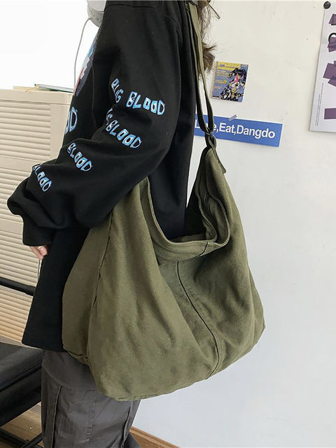 Sac fourre-tout décontracté en toile de grande capacité pour femme