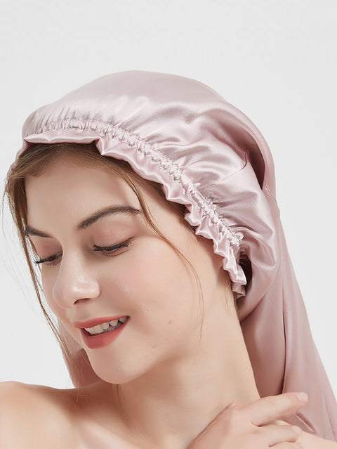 Bonnet de nuit doux en soie unie pour femme