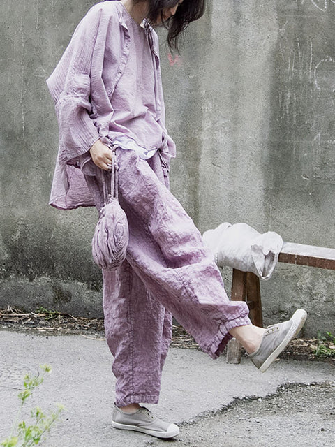 Pantalon fin et uni pour femmes, Vintage, été