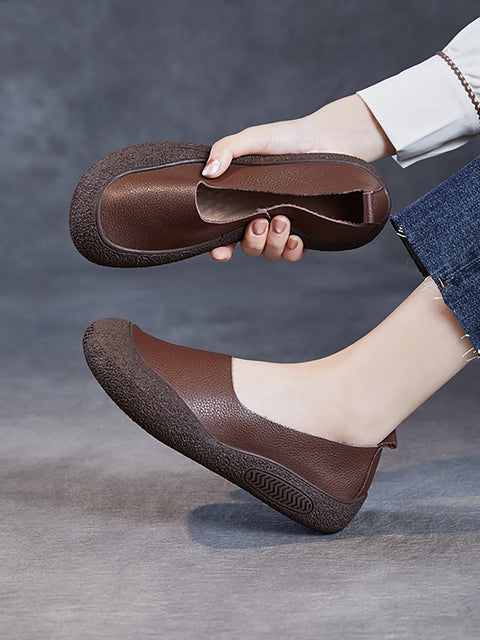 Women Vintage Soft Leather Flat Shoes