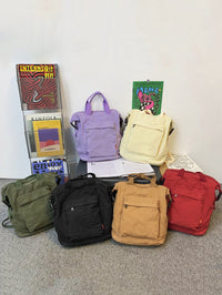 Thumbnail for Women Casual Solid Square Canvas Backpack