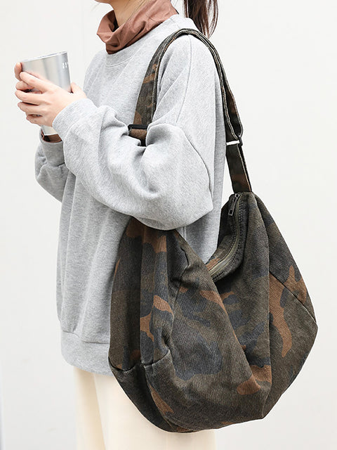 Sac à bandoulière délavé camouflage artistique pour femme