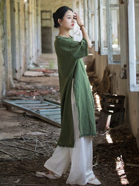 Robe d'été vintage à franges et ourlet fendu pour femmes