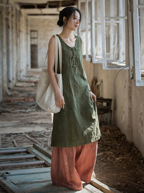 Robe gilet vintage tie-dye d'été pour femme