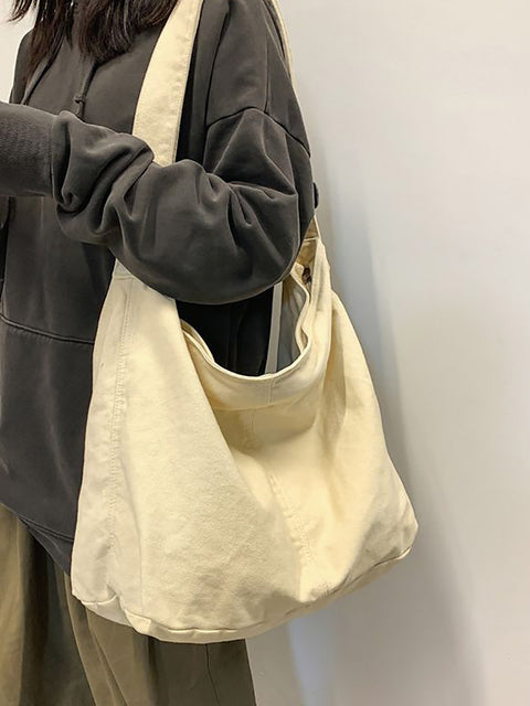 Sac fourre-tout décontracté en toile de grande capacité pour femme