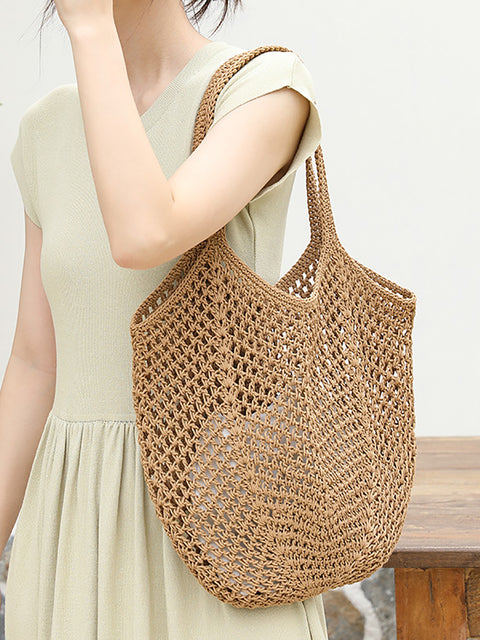 Sac à bandoulière en tricot découpé artistique d'été pour femme