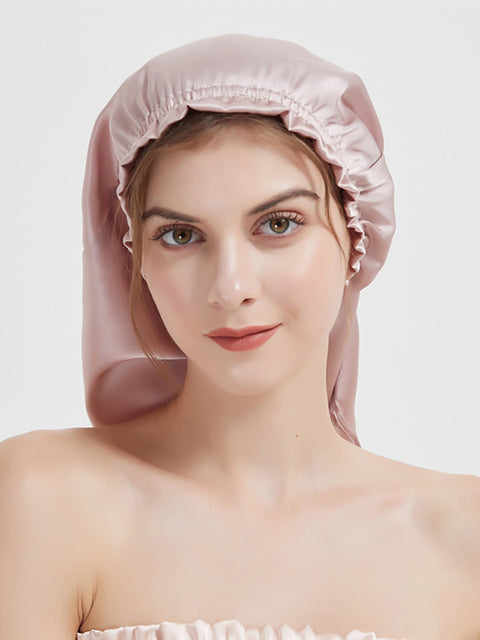 Bonnet de nuit doux en soie unie pour femme