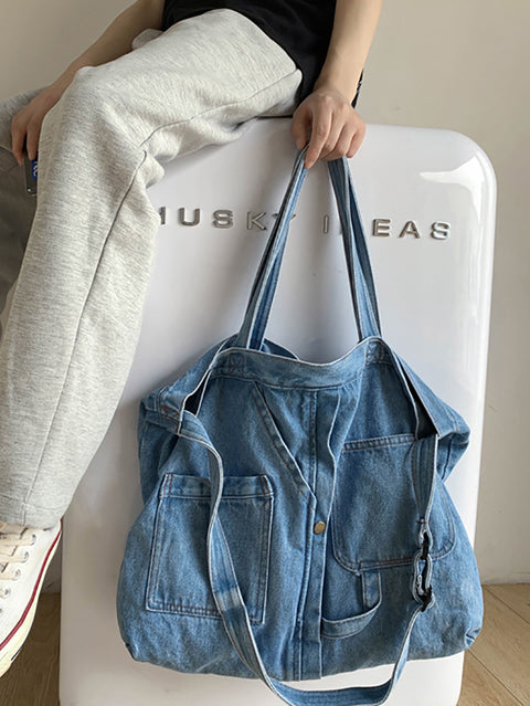 Sac à bandoulière Vintage en Denim solide pour femmes