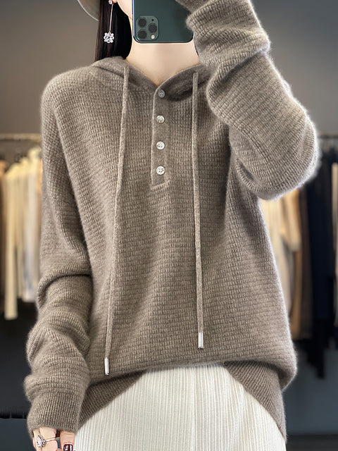 Pull en laine à col rond et rayures pour femme, décontracté, automne