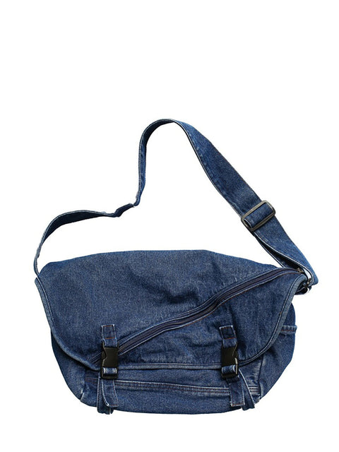 Sac à bandoulière vintage en denim de grande capacité pour femme