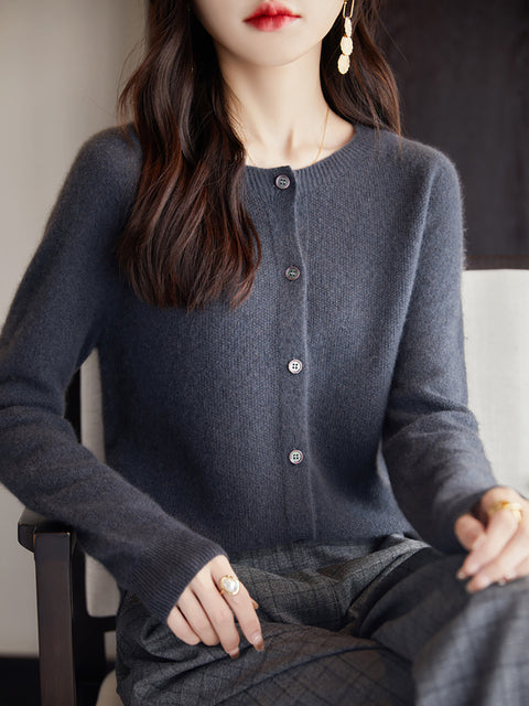 Pull en tricot à col rond en laine pour femme