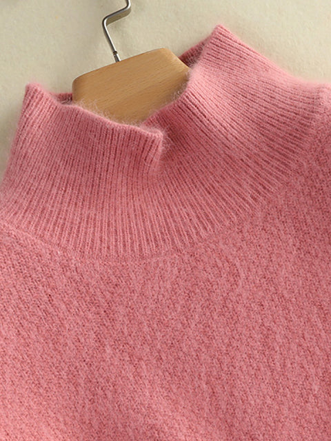 Pull en laine à col rond et rayures pour femme, décontracté, automne