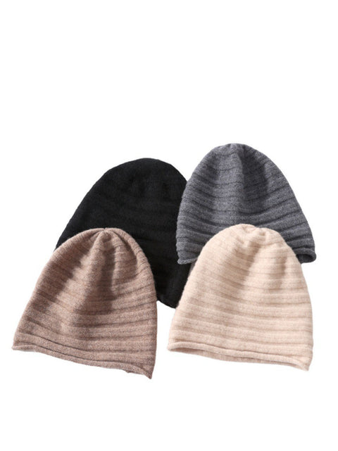 Bonnet en tricot cachemire doux et chaud pour l'hiver