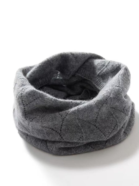 Foulard d'hiver en laine perforée unie pour femme