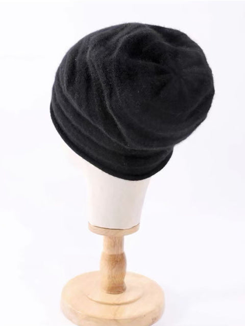 Bonnet en tricot cachemire doux et chaud pour l'hiver