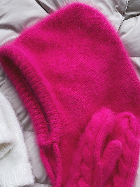 Women Fashion Winter Warm Knitted Scarf Hat