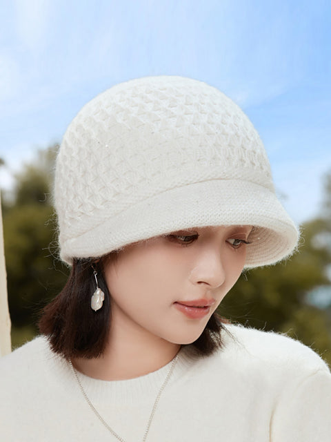 Women Casual Pure Color Knit Hat