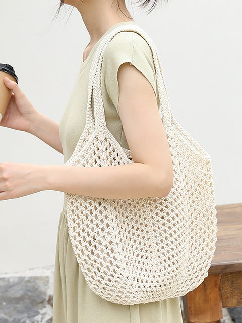 Sac à bandoulière en tricot découpé artistique d'été pour femme