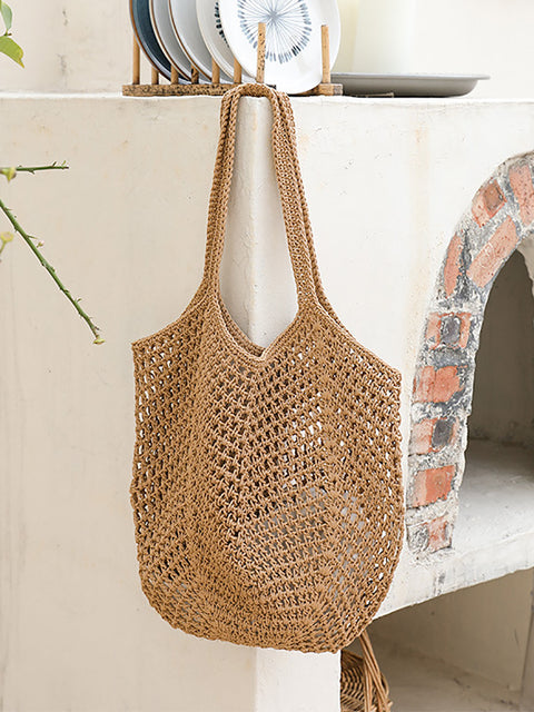 Sac à bandoulière en tricot découpé artistique d'été pour femme