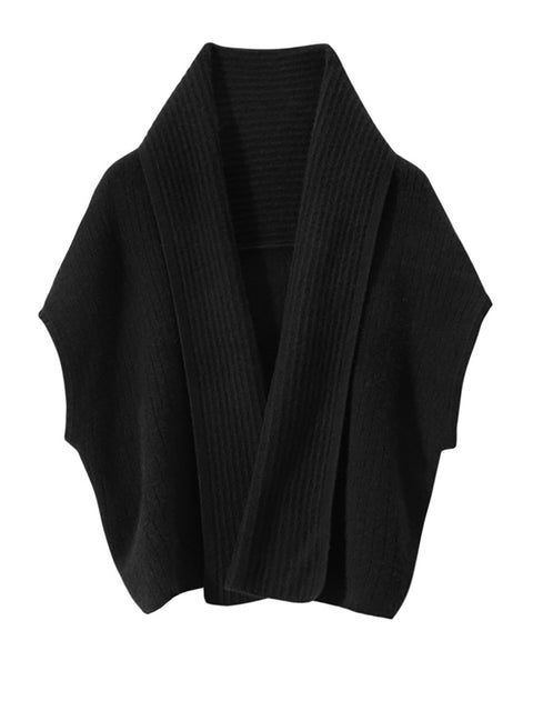 Cardigan châle tricoté en cachemire pour femmes, couleur unie, décontracté