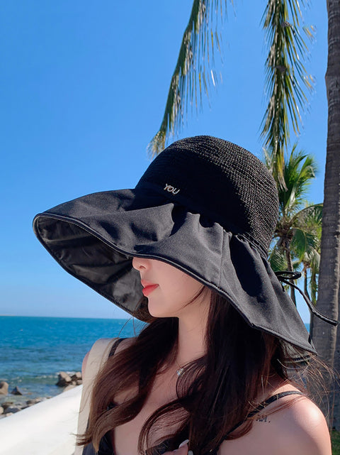 Chapeau de soleil solide épissé à la mode d'été pour femmes