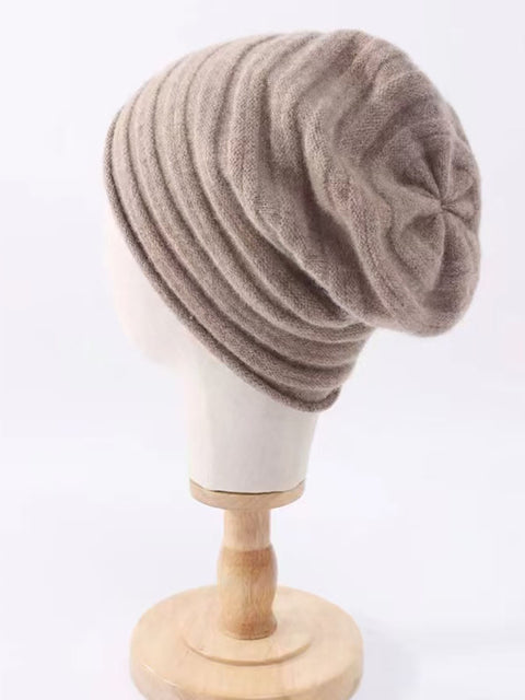 Bonnet en tricot cachemire doux et chaud pour l'hiver