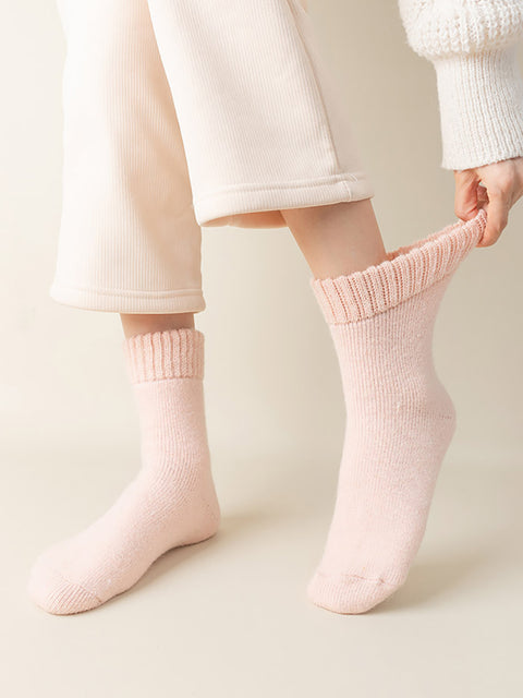 4 paires de chaussettes d'hiver en laine pour femmes