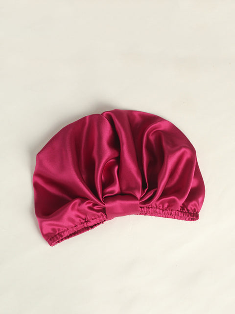 Bonnet de douche en soie à nœud solide pour femmes, élégant, bonnet de nuit