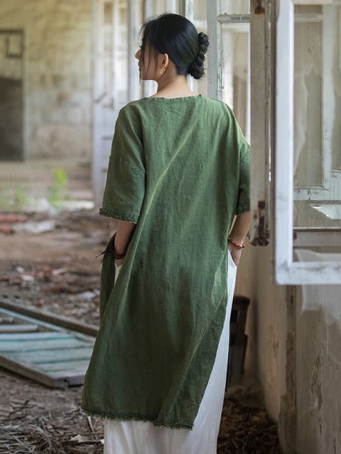 Robe d'été vintage à franges et ourlet fendu pour femmes