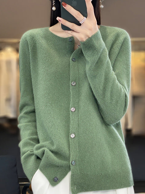 Pull en tricot à col rond en laine pour femme