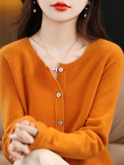 Pull en tricot à col rond en laine pour femme