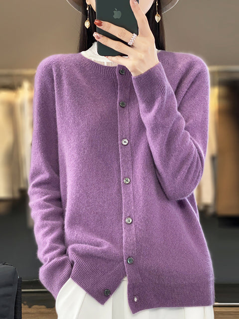 Pull en tricot à col rond en laine pour femme