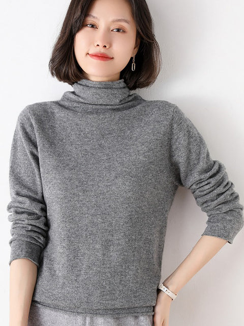 Pull en laine à col rond et rayures pour femme, décontracté, automne