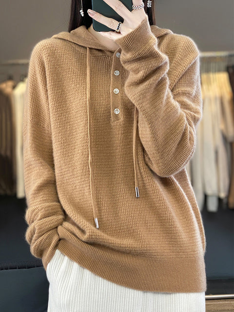 Pull en laine à col rond et rayures pour femme, décontracté, automne