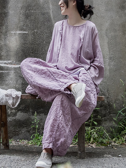 Pantalon fin et uni pour femmes, Vintage, été