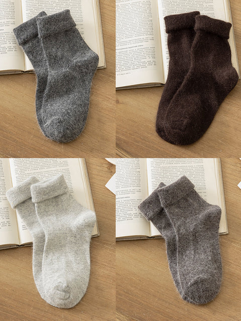 4 paires de chaussettes chaudes en laine pour femme