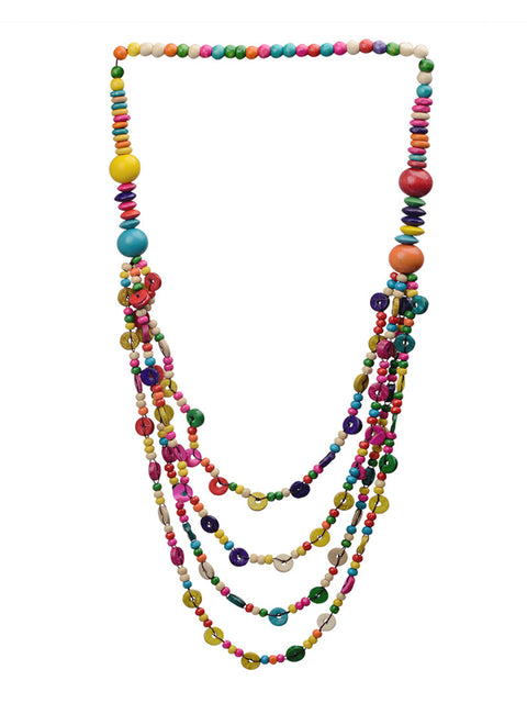 Ethnic Colorful Handmade Multi-layer Bead Knitted Necklace