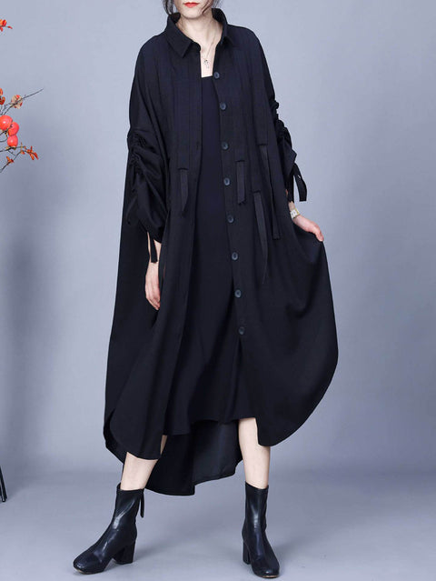 Manteau chemise à ourlet irrégulier pour femmes, mode printemps