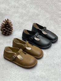 Thumbnail for Women Summer Leather Soft Flat Shoes