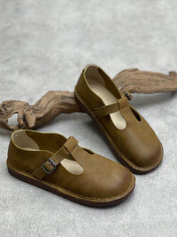 Thumbnail for Women Summer Leather Soft Flat Shoes