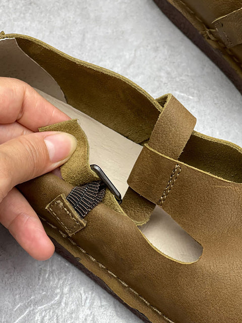 Chaussures plates souples en cuir d'été pour femmes