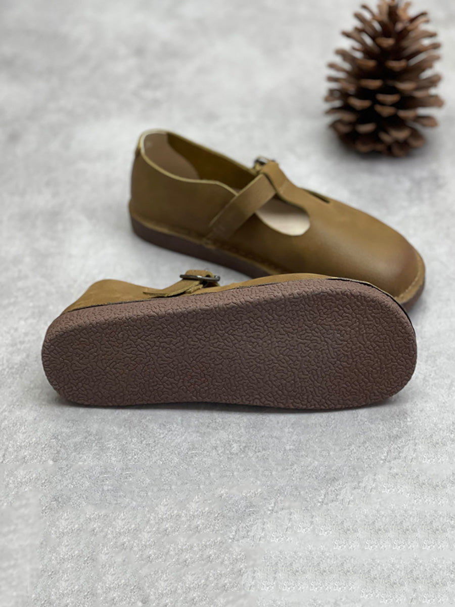 Women Summer Leather Soft Flat Shoes