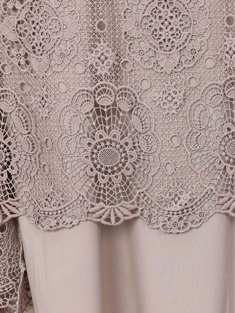 Robe longue d'été en dentelle épissée pour femme