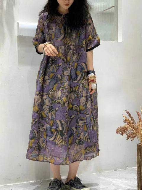 Robe ample d'été à imprimé floral pour femme