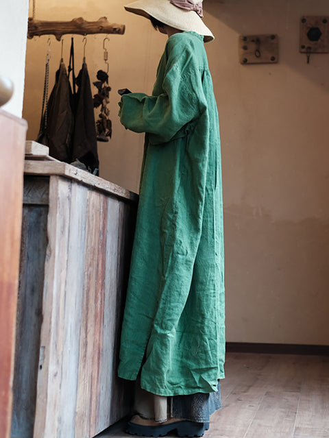 Robe d'été en lin à fleurs vintage pour femmes