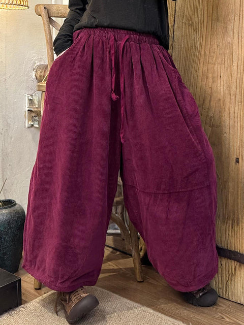 Pantalon d'été décontracté en lin à carreaux pour femmes